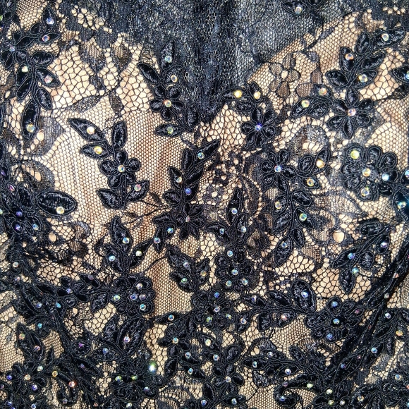 La Femme Beautiful black Prom/Party/Quinceanera  Lace Dress-size 00 NWOT - Picture 4 of 8